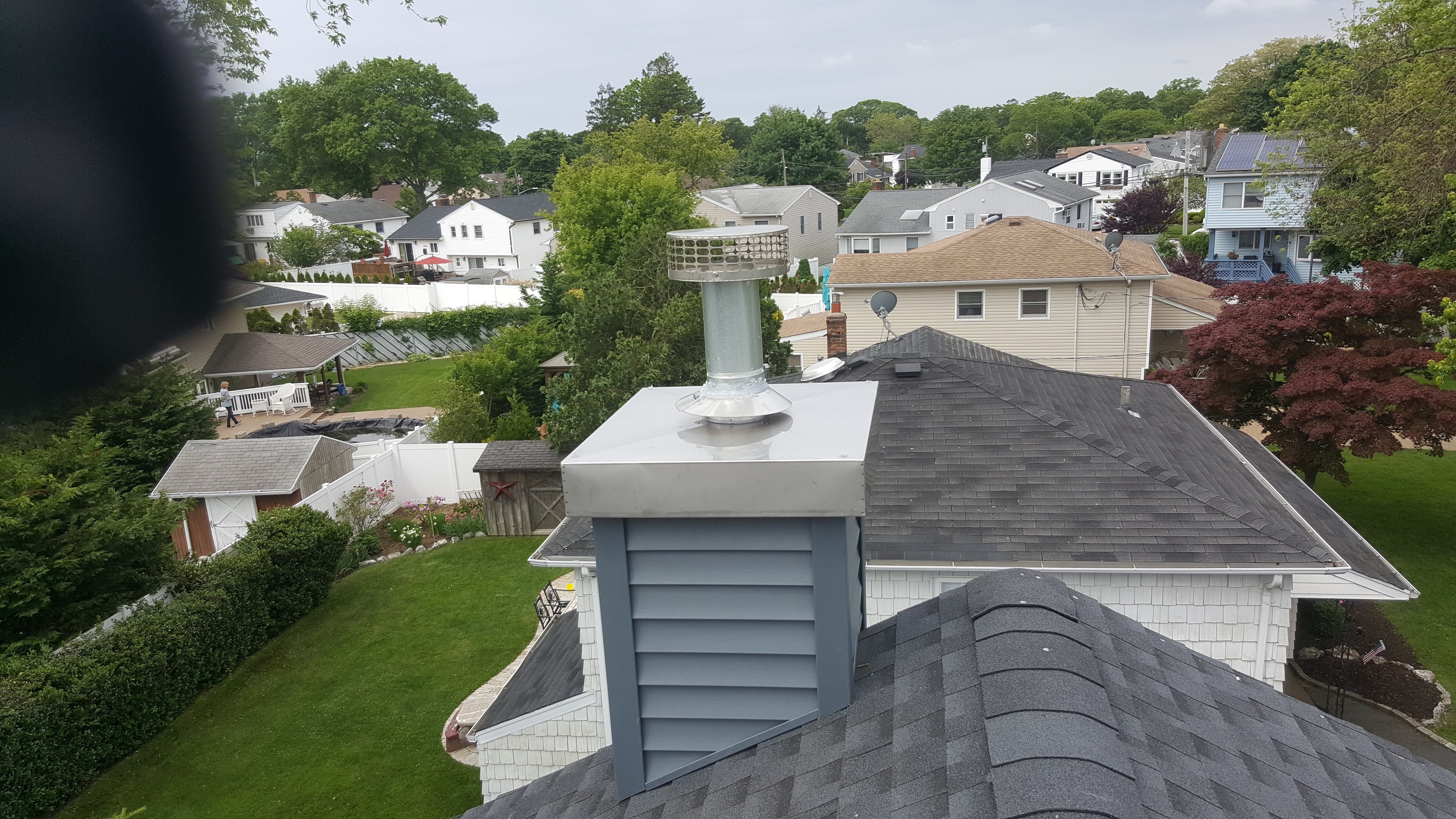Complete chimney crown rebuild and waterproofing in Farmingdale, New York