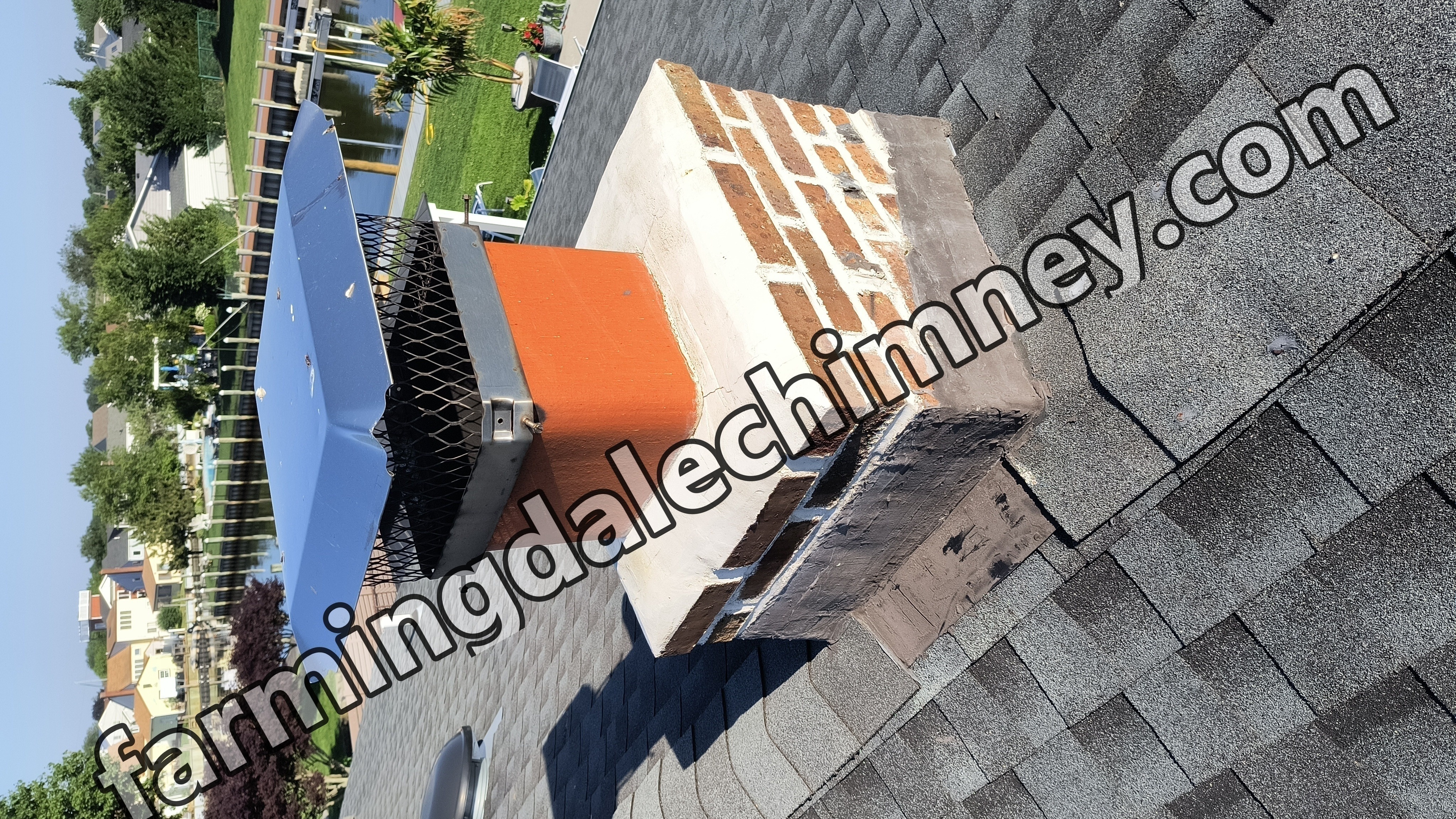 Full chimney masonry rebuild and restoration in Plainedge, NY