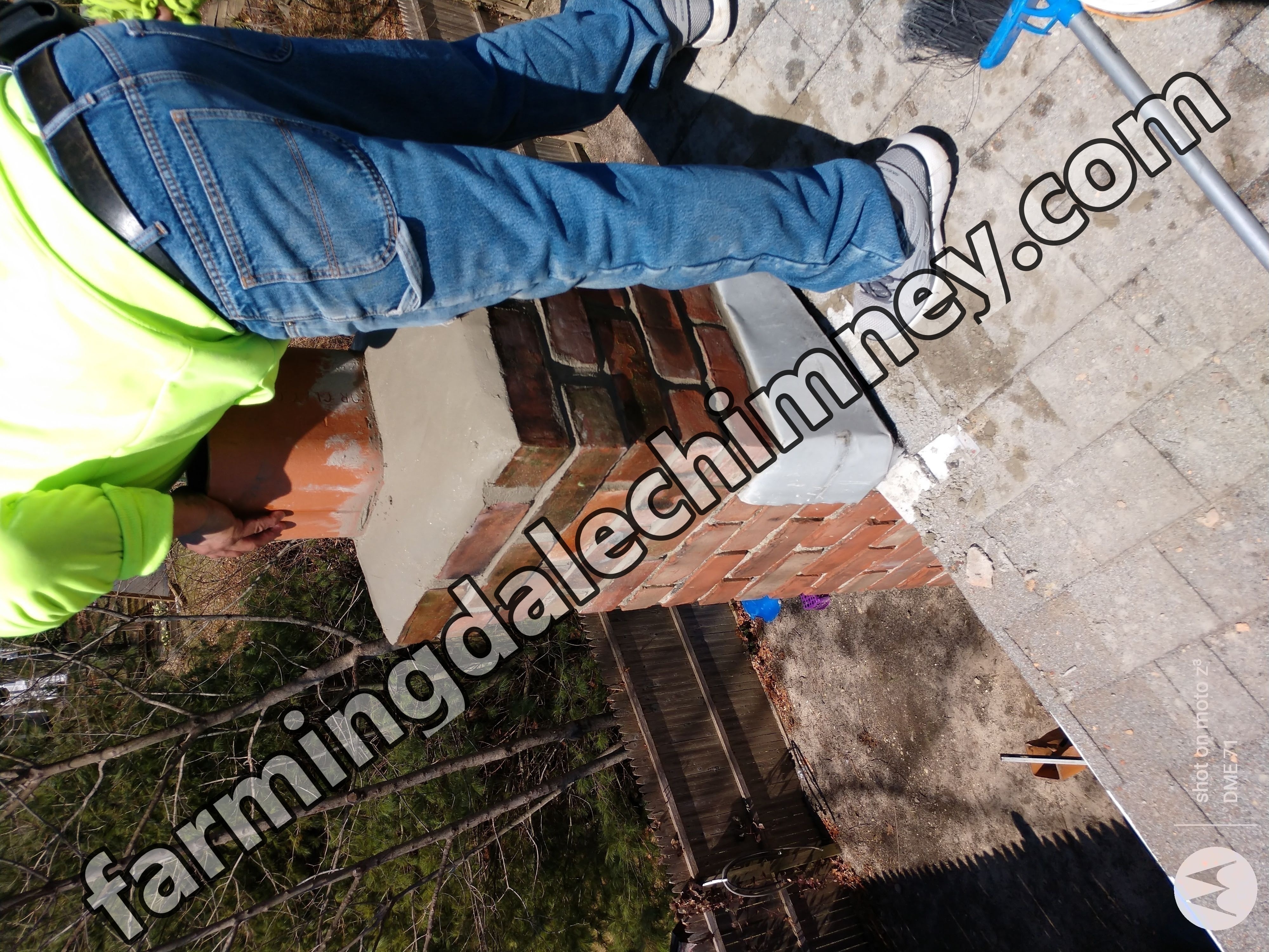 Cracked chimney professionally repaired in Plainedge, NY