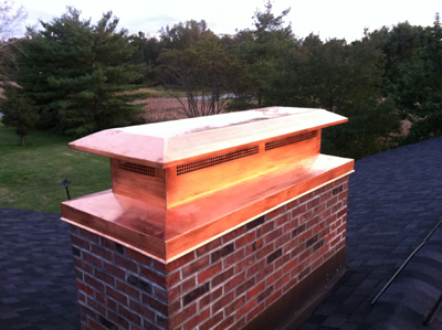 A FRESHLY POINTED CHIMNEY WITH STRONG, NEW MORTAR JOINTS IN FARMINGDALE